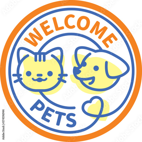 Welcome pets, pet friendly sign stickers. Can be used in shops, cafes, parks or any public and commercial places.