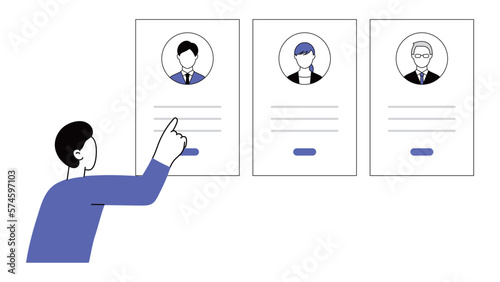 線画｜採用選考・人事評価｜mayucolor08