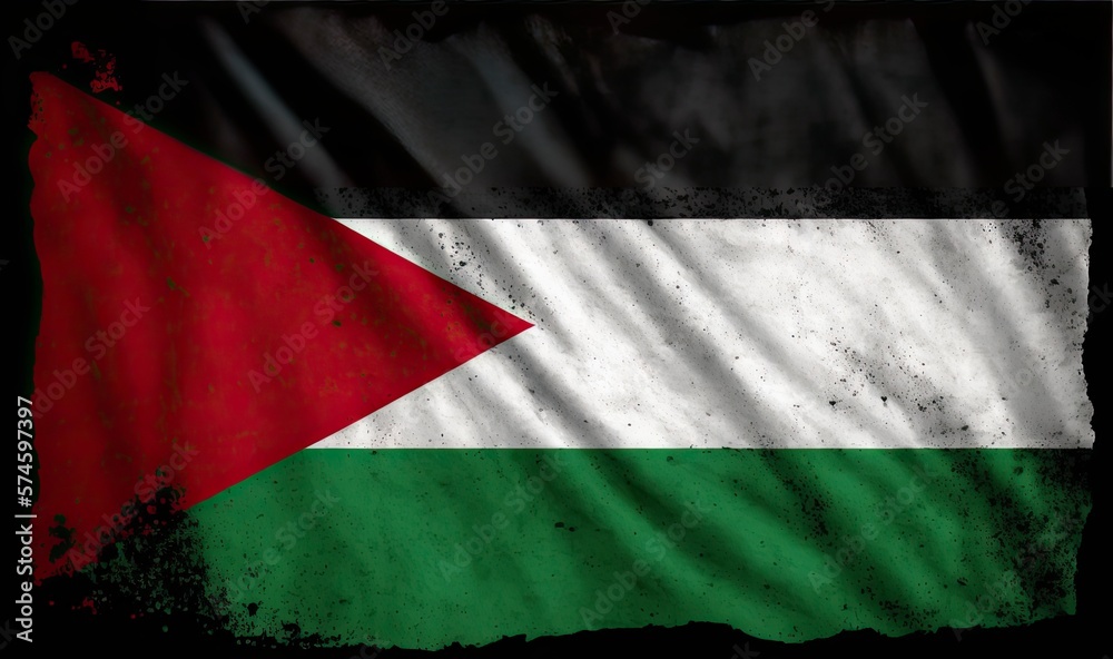 Fototapeta premium Palestinian Flag Fluttering with Pride. Generative AI