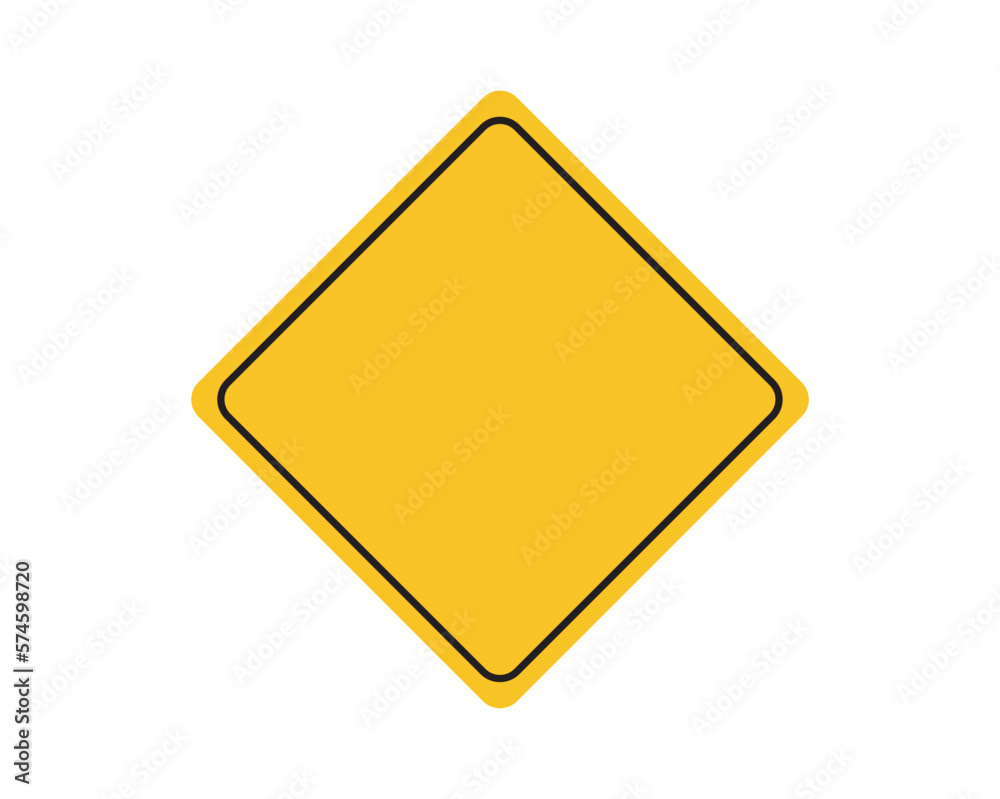 Yellow road sign. Yellow traffic signal board blank. Yellow road sign. Yellow traffic signal board blank.