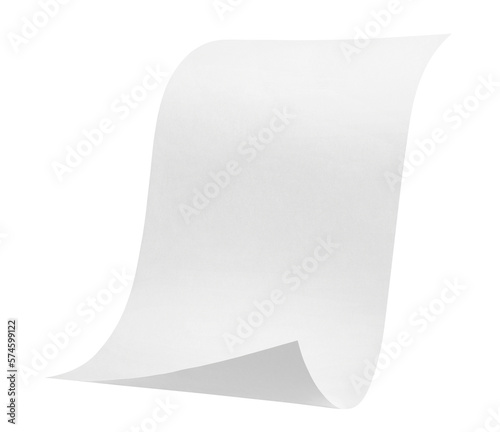 Fotografia Blank bended paper sheet with a curved corner cut out