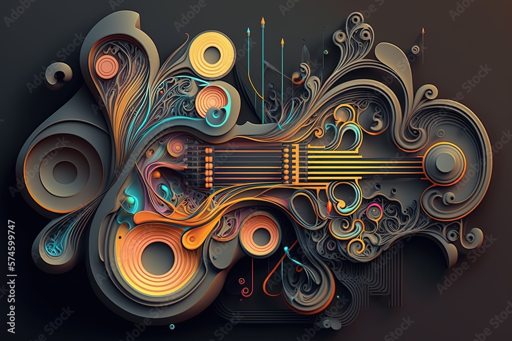 Music abstraction. High resolution, musical instrument, illustration