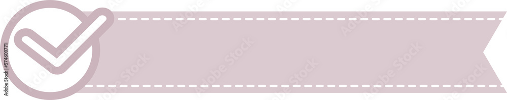 Square, Border, Frame, Template with Confirmation Checkmark Symbol as Title