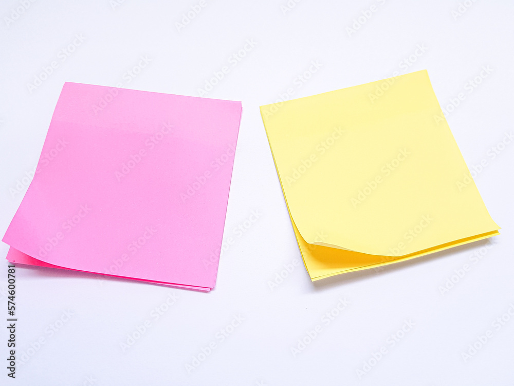 Adhesive note on white background Adhesive note on white background