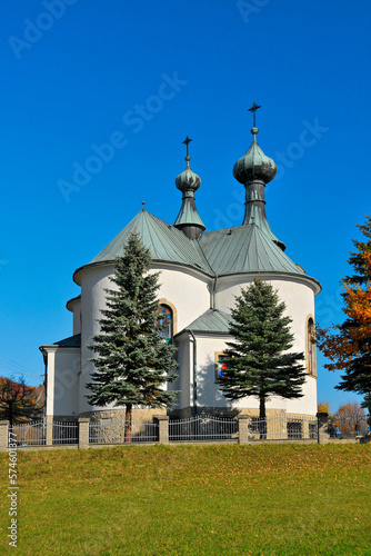 Greek Catholic Orthodox church of the Dormition of the Mother of God. Klimkówka, Podkarpackie Voivodeship, Poland. photo