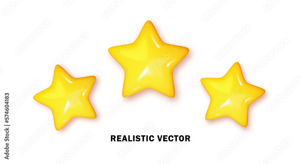 3D stars glossy yellow colors. Png Concept rating, achievements for games, feedback from client for mobile applications. Realistic vector illustration. 3D stars glossy yellow colors. Png Concept rating, achievements for games, feedback from client for mobile applications. Realistic vector illustration.