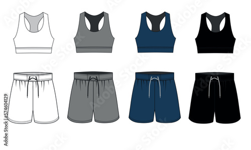Stampa su tela A set of vector drawings of a sports uniform