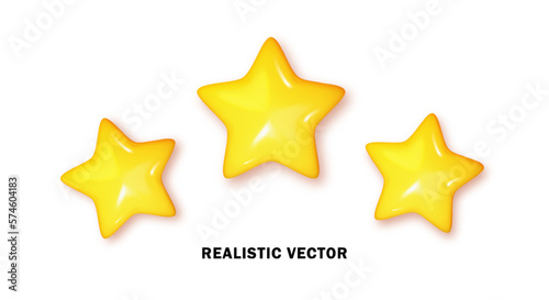 3D stars glossy yellow colors. Png  Concept rating  achievements for games  feedback from client for mobile applications. Realistic vector illustration.