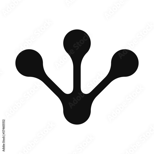 Three Toed Metaball Foot Silhouette Icon