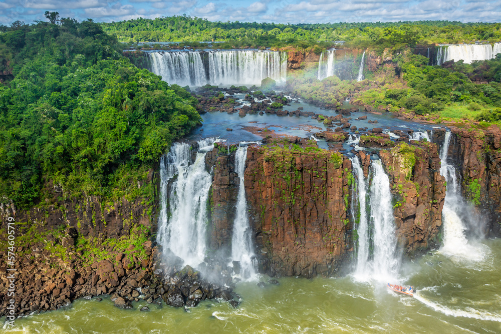 Iguacu falls on Argentina Side from southern Brazil side, South America