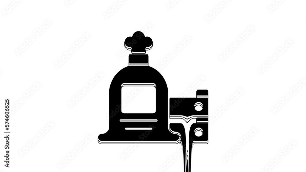 Black Full sack and wooden box icon isolated on white background. 4K Video motion graphic animation Black Full sack and wooden box icon isolated on white background. 4K Video motion graphic animation