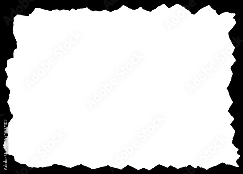 Torn Paper Frame, silhouette. Vector illustration