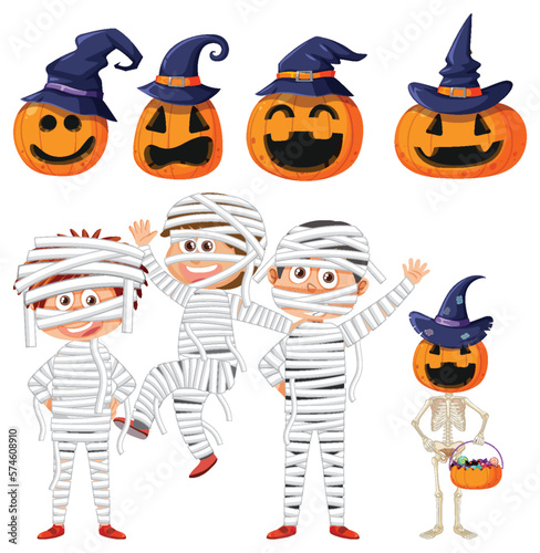 Set of halloween element for decoration