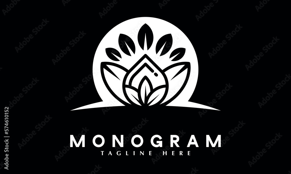 Flower abstract monogram vector logo vector template