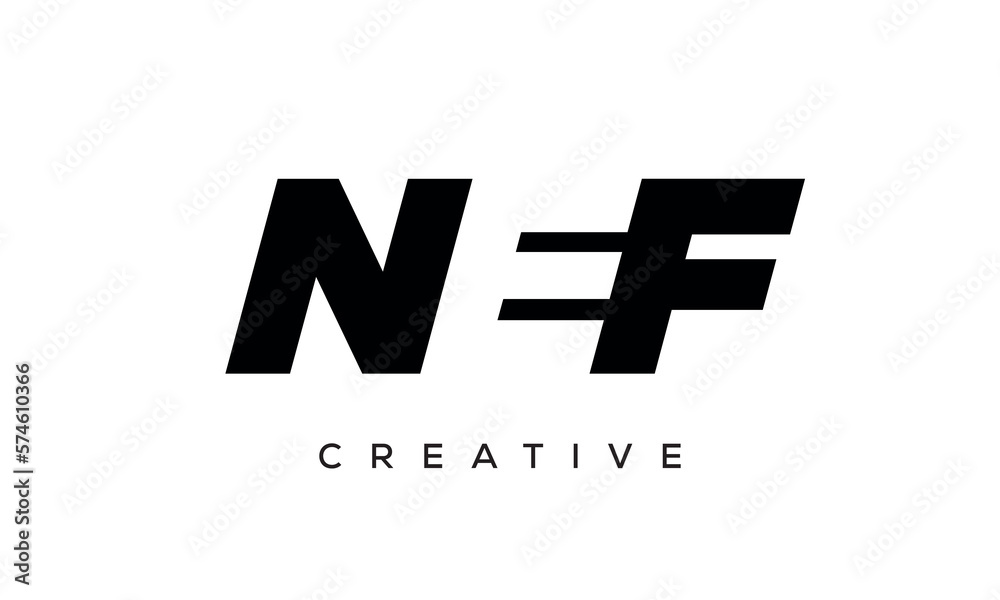 NEF letters negative space logo design. creative typography monogram vector	
