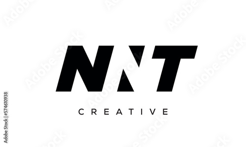 NNT letters negative space logo design. creative typography monogram vector 
