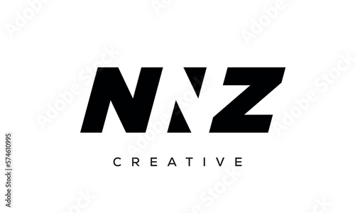 NNZ letters negative space logo design. creative typography monogram vector	
