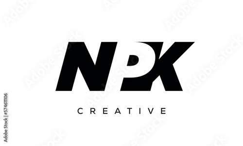 NPK letters negative space logo design. creative typography monogram vector 