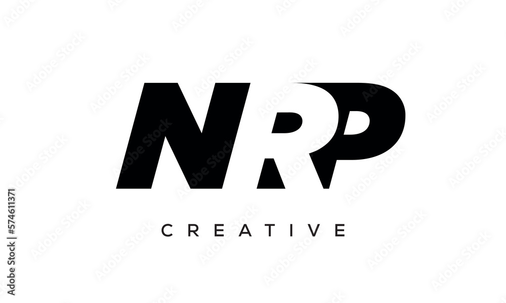 NRP letters negative space logo design. creative typography monogram vector NRP letters negative space logo design. creative typography monogram vector