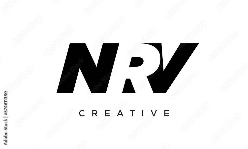 NRV letters negative space logo design. creative typography monogram vector NRV letters negative space logo design. creative typography monogram vector