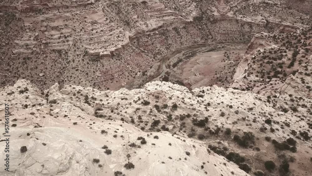 Arid topography of Little Grand Canyon Utah aerial tilt Arid topography of Little Grand Canyon Utah aerial tilt