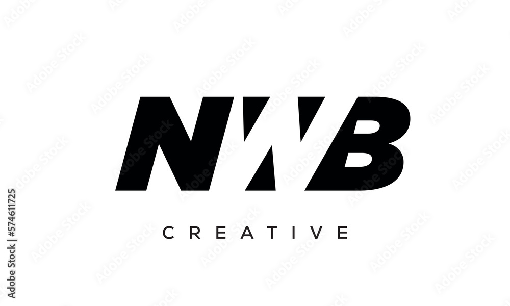 NWB letters negative space logo design. creative typography monogram vector	
