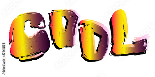 Cool grunge graffiti style lettering, new style. Bright multicolored trendy vector inscriptions  isolated on white  background. 