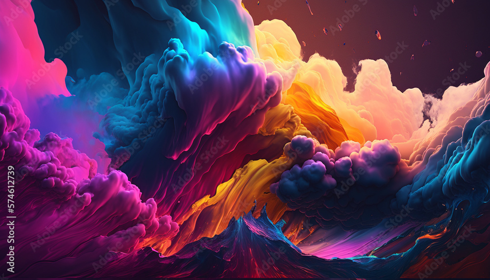 Obraz premium abstract colorful background with waves