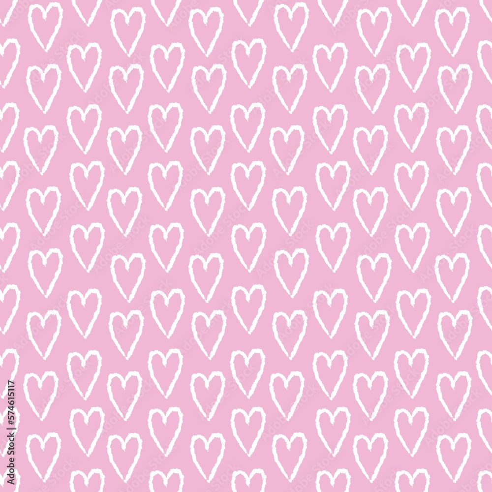 Romantic seamless pattern. Background for Valentin's day with hearts