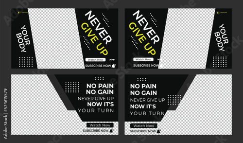 online youtube thumbnail template for gym