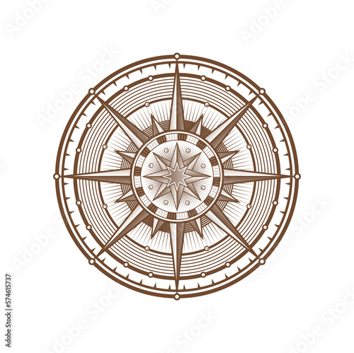 Canvas Print Compass, wind rose geography, navigation symbol