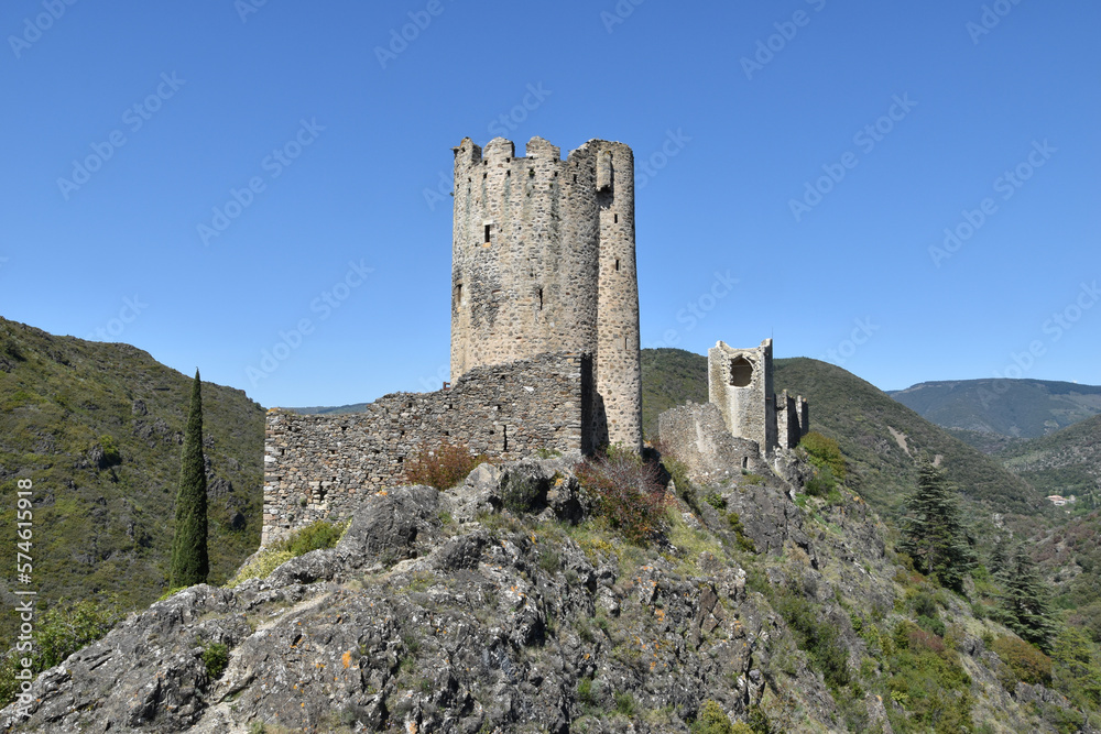 Cathar castle near the village of Lastours in the South of France