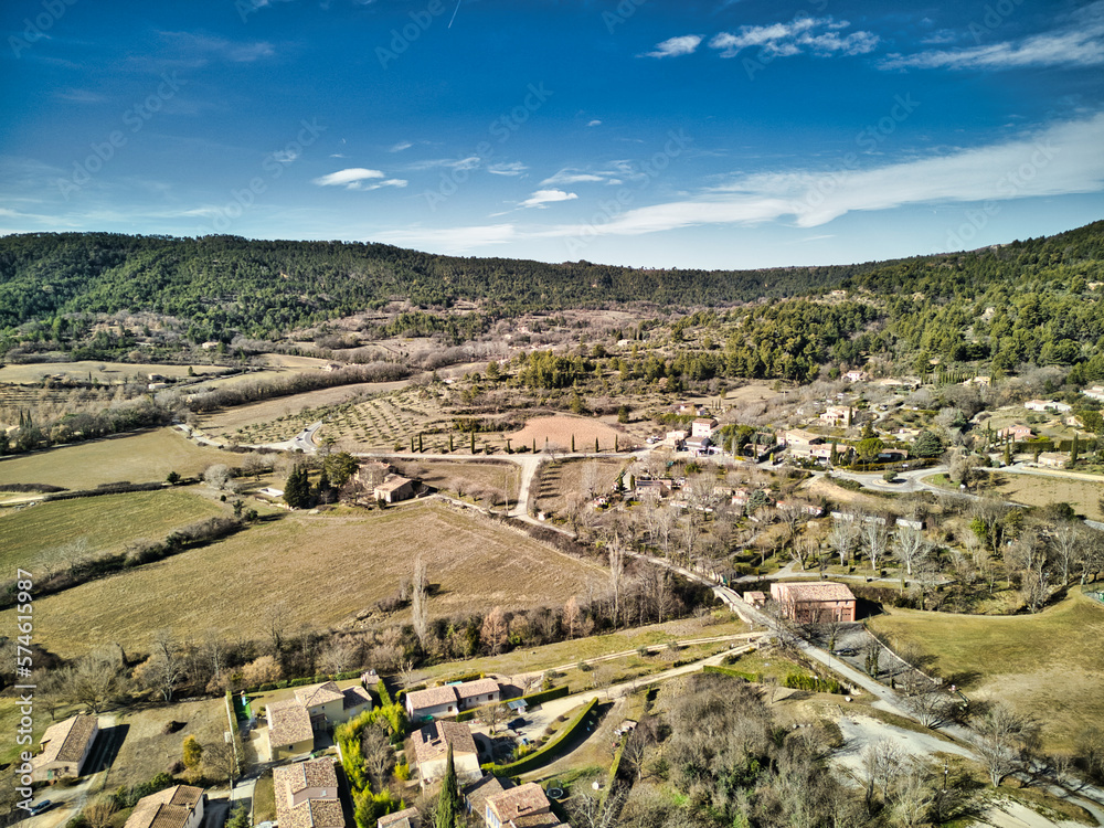 Moustiers Sainte Marie town (Gorges du Verdon) in the Provence-Alpes-Côte d'Azur region, France