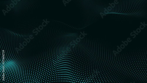 Abstract Trapcode Form digital particle wave and lights background. Animation cyber or technology background. Abstract technology wave.