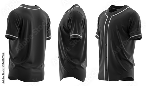 Canvas Print Baseball jersey for men's, 3d render, Black