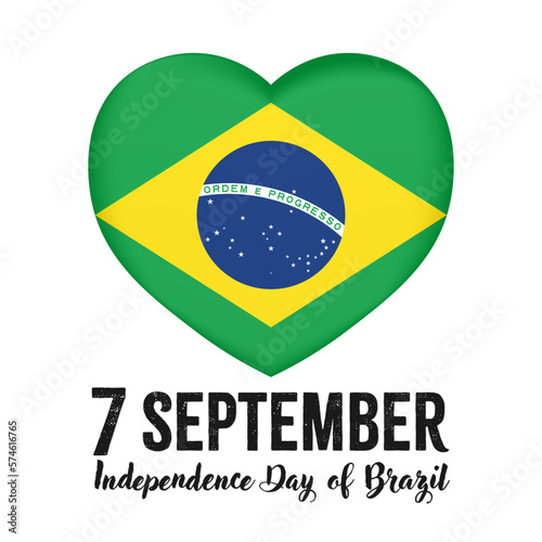 7 September Independence Day of Brazil, banner with grunge brush. Background with national country symbol.