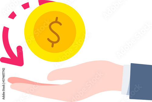 Cash back refund shopping money business financial income Flat