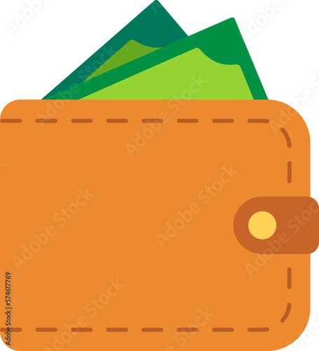 Wallet bank money currency cash finance business trade Flat
