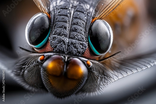 Detailed mosquito head photo. Macro view © creavist