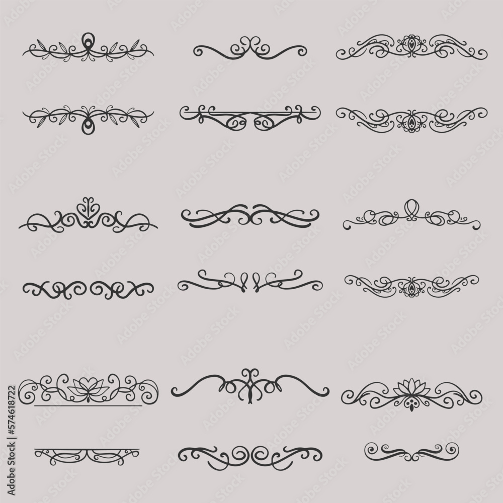 Set of elegant design elements for decorative vector illustration