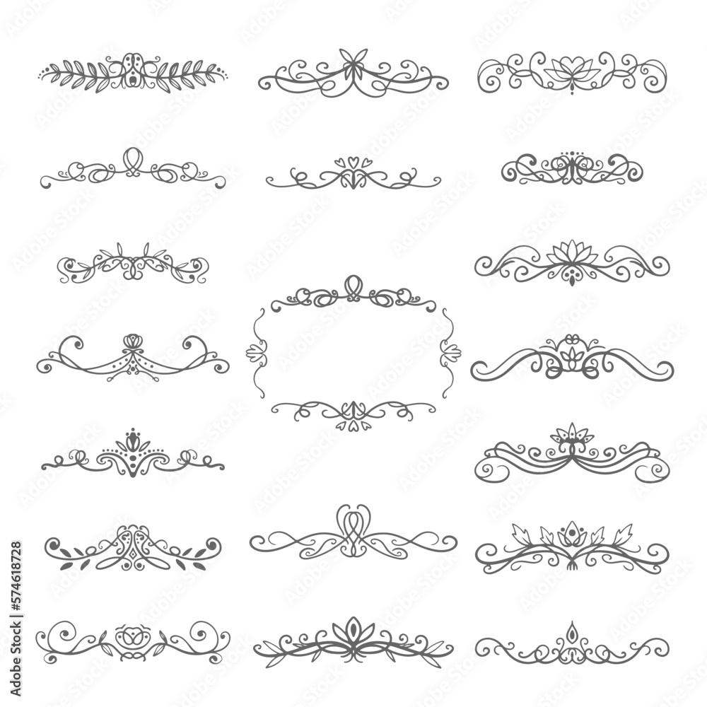 Naklejka premium Set of elegant design elements for decorative vector illustration