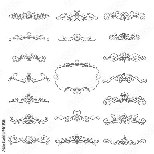 Set of elegant design elements for decorative vector illustration
