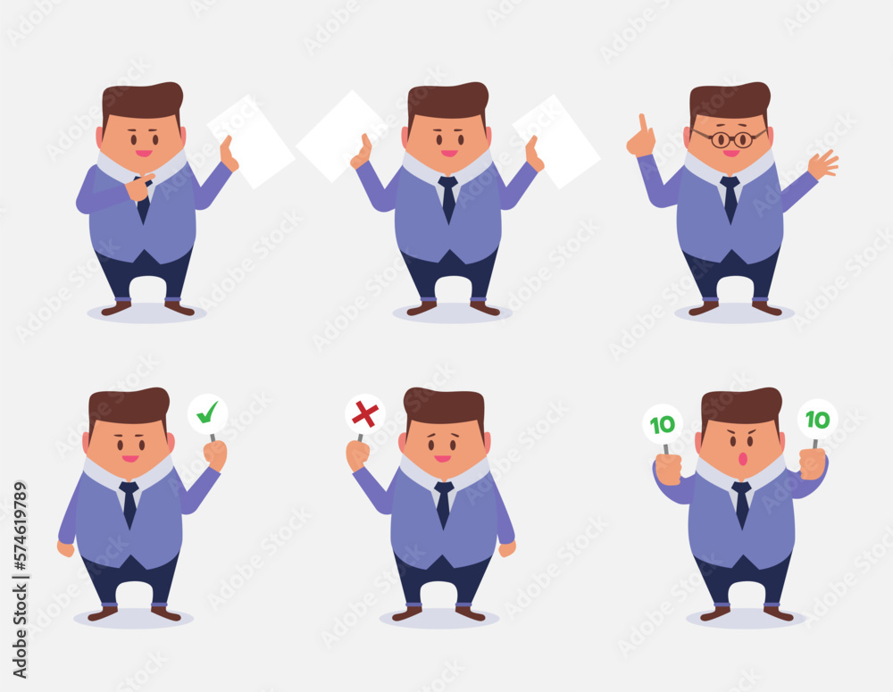 Set of Businessman in different poses cartoon vector Set of Businessman in different poses cartoon vector