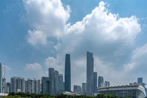 Skyline of urban architectural landscape in Guangzhou