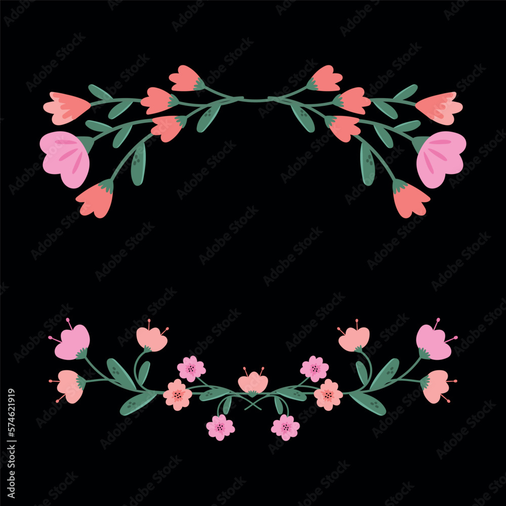 Fototapeta premium Decorative spring vignette with flowers