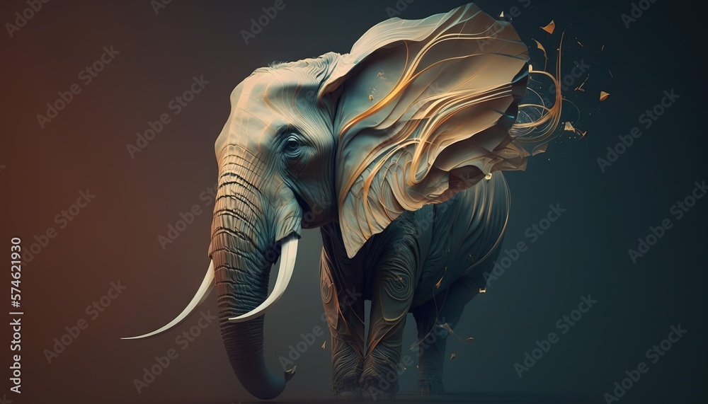 Elephant abstract animal background wallpaper generative ai	