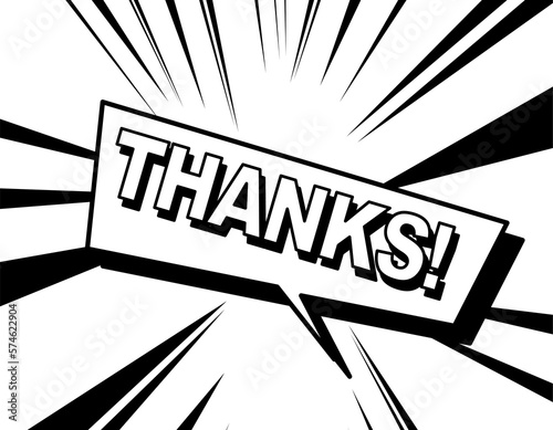 アメコミ　集中線の影のあるフキダシ　感謝！