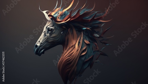 Wallpaper Mural Horse abstract magical animal background with mare stallion wallpaper generative ai Torontodigital.ca