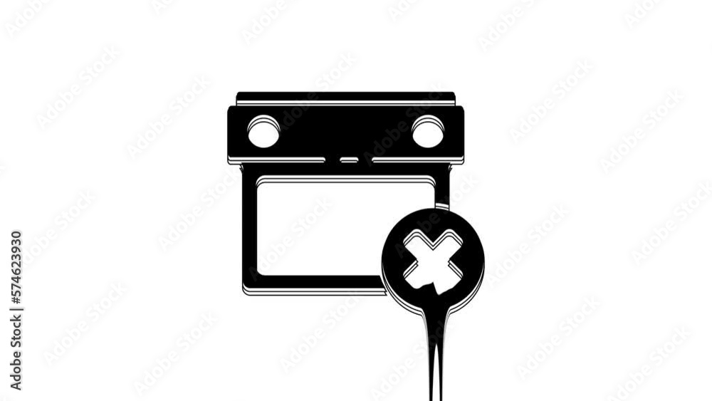 Black Calendar date delete icon isolated on white background. Event reminder symbol. 4K Video motion graphic animation Black Calendar date delete icon isolated on white background. Event reminder symbol. 4K Video motion graphic animation