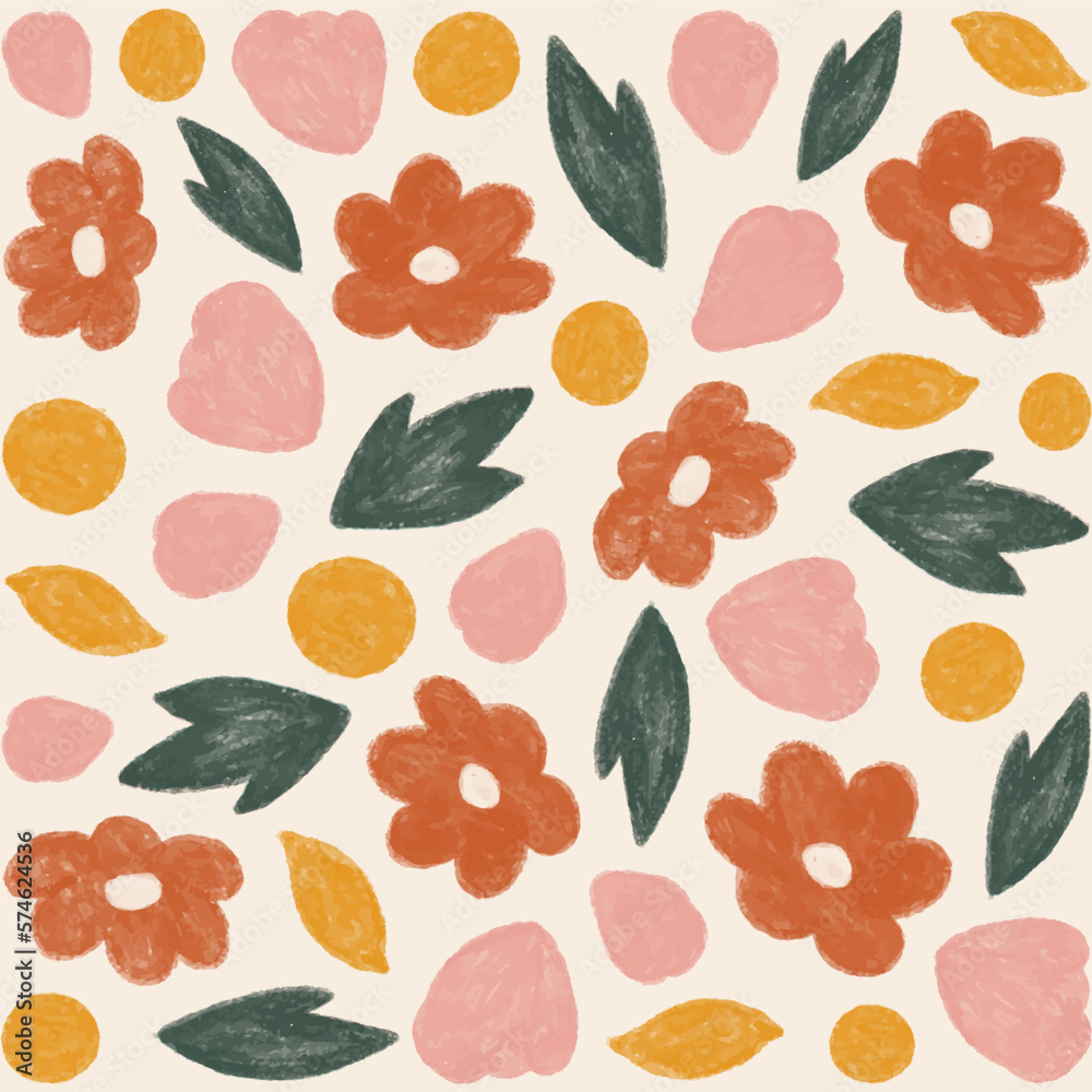 Flower pattern. Simple flower and leaf pattern design. Flower pattern. Simple flower and leaf pattern design.